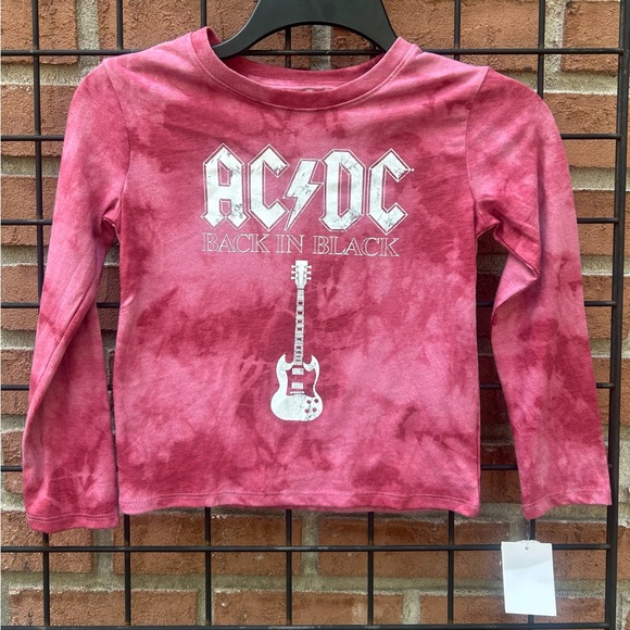 AC/DC Kids Long Sleeve Tee - Red Tie-Dye - Picture 1 of 2